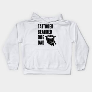 Dog Dad Bearded Tattooed Fathers Day Pet Lover Kids Hoodie